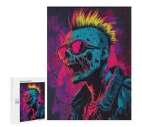 Adult Jigsaw Puzzles 500 PCS Punk Rock Zombie Art Print Jigsaw Puzzles for Adults Stress Reliever Challenging To Complete Brainteaser Family Games 500 PCS