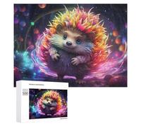 Adult Jigsaw Puzzles 500 PCS Rainbow Hedgehog Fantasy Artwork Jigsaw for Adults Relax Games Presents for Women Birthday Present, Gifts, 500 PCS