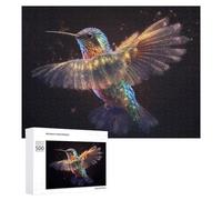 Adult Jigsaw Puzzles 500 PCS Rainbow Hummingbird in Flight Puzzles for Adults Hands-on Game Enhance Memory Gifts for Friends And Family 500 PCS