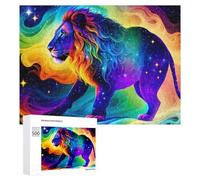 Adult Jigsaw Puzzles 500 PCS Rainbow Lion Fantasy Artwork Puzzle for Adults Brain Teaser Game Wall Decoration Birthday Present, Gifts, 500 PCS