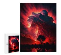 Adult Jigsaw Puzzles 500 PCS Red Apocalypse Storm Teenagers Puzzles Toy Wall Decor Pattern Assembly Gifts for Friends And Family 500 PCS