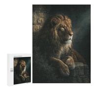 Adult Jigsaw Puzzles 500 PCS Regal Lion Portrait Jigsaw Puzzles for Adults Stress Reliever Challenging To Complete Brainteaser Family Games 500 PCS