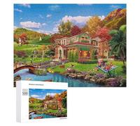 Adult Jigsaw Puzzles 500 PCS Serene Countryside Retreat Puzzle Puzzle for Adults Brain Teaser Game Wall Decoration Birthday Present, Gifts, 500 PCS