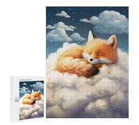 Adult Jigsaw Puzzles 500 PCS Sleeping Red Fox Jigsaw for Adults Relaxing Games A Work of Art Birthday Present, Gifts, 500 PCS