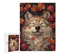 Adult Jigsaw Puzzles 500 PCS Sleeping Wolf in Autumn Teenagers Puzzles Toy Wall Decor Pattern Assembly Gifts for Friends And Family 500 PCS