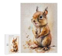 Adult Jigsaw Puzzles 500 PCS Squirrel Watersketch Teenagers Puzzles Toy Wall Decor Pattern Assembly Gifts for Friends And Family 500 PCS