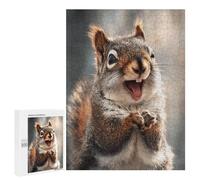 Adult Jigsaw Puzzles 500 PCS Squirrel with Open Mouth Jigsaw Puzzles for Adults Stress Reliever Challenging To Complete Brainteaser Family Games 500 PCS