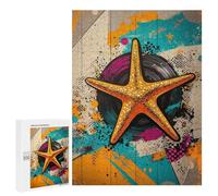 Adult Jigsaw Puzzles 500 PCS Starfish Pop Art Coastal Pop Marine Jigsaw for Adults Relaxing Games A Work of Art Birthday Present, Gifts, 500 PCS