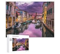 Adult Jigsaw Puzzles 500 PCS Venice's Serene Waterways at Dusk Jigsaw for Adults Relax Games Presents for Women Birthday Present, Gifts, 500 PCS