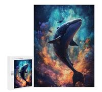 Adult Jigsaw Puzzles 500 PCS Whale in Cosmic Dance Puzzle for Adults Brain Teaser Game Wall Decoration Birthday Present, Gifts, 500 PCS