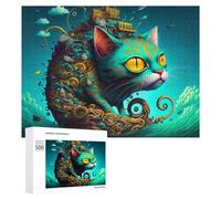 Adult Jigsaw Puzzles 500 PCS Whimsical Cat Dreamscape Puzzles for Adults Hands-on Game Enhance Memory Gifts for Friends And Family 500 PCS