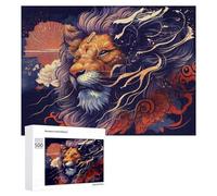 Adult Jigsaw Puzzles 500 PCS Whimsical Lion Illustration Puzzle for Adults Brain Teaser Game Wall Decoration Birthday Present, Gifts, 500 PCS