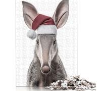 Adult Jigsaw Puzzles 500 Pieces Aardvark Christmas Portrait Puzzles for Adults & Teenager Educational Games 500pcs (52x38cm)