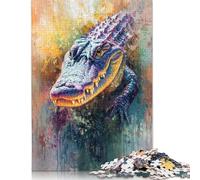 Adult Jigsaw Puzzles 500 Pieces Alligator Painting Puzzle for Adults And Teenager Jigsaw Puzzles for Adults Educational Game Challenge Toy 500pcs (52x38cm)