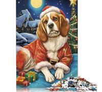 Adult Jigsaw Puzzles 500 Pieces Beagle Xmas Puzzles for Adults & Teenager For Family Fun & Game Night 500pcs (52x38cm)
