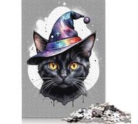 Adult Jigsaw Puzzles 500 Pieces Black Cat Wizard Wooden Puzzle Jigsaws for Adults Jigsaw Puzzles for Adults 500pcs (52x38cm)