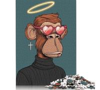 Adult Jigsaw Puzzles 500 Pieces Bored Ape Style Wooden Puzzles for Adults Puzzles Brain Teaser Puzzle 500pcs (52x38cm)