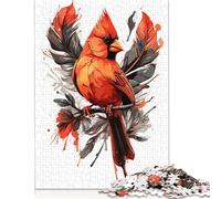 Adult Jigsaw Puzzles 500 Pieces Cardinals Bird Wooden Puzzle Jigsaws for Adults Jigsaw Puzzles for Adults 500pcs (52x38cm)