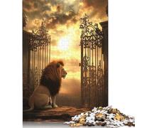 Adult Jigsaw Puzzles 500 Pieces Christian Lion Wood Jigsaw Puzzles for Adults Educational Game Challenge Toy 500pcs (52x38cm)