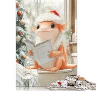 Adult Jigsaw Puzzles 500 Pieces Christmas Axolotl Lizard Toilet Puzzles for Adults & Teenager Educational Games 500pcs (52x38cm)
