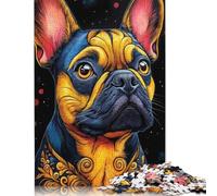 Adult Jigsaw Puzzles 500 Pieces Colorful French Bulldog Portrait Puzzles for Adults & Teenager For Family Fun & Game Night 500pcs (52x38cm)