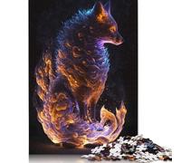 Adult Jigsaw Puzzles 500 Pieces Cosmic Fox Wooden Puzzle Jigsaws for Adults Sustainable Puzzle for Adults | Games 500pcs (52x38cm)