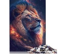 Adult Jigsaw Puzzles 500 Pieces 'Cosmic Lion Poster Wooden Puzzle Jigsaws for Adults Jigsaw Puzzles for Adults 500pcs (52x38cm)