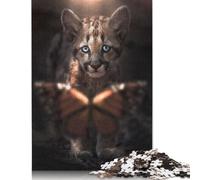 Adult Jigsaw Puzzles 500 Pieces Cub And Butterfly Wooden Puzzle Jigsaws for Adults Jigsaw Puzzles for Adults 500pcs (52x38cm)