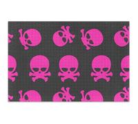 Adult Jigsaw Puzzles 500 Pieces Cute Pink Skulls Crossbones Black White Elephant Gifts Funny Cool Puzzle for Adults Scenery Floral Art, 20.5x14.9 Inch