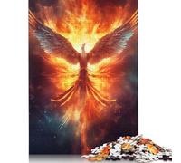 Adult Jigsaw Puzzles 500 Pieces Fire Flames Phoenix Bird Puzzle Jigsaws for Adults Jigsaw Puzzles for Adult 500pcs (52x38cm)