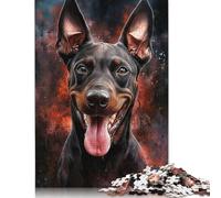 Adult Jigsaw Puzzles 500 Pieces Funny Doberman Portrait Wooden Puzzle for Adults And Teenager Learning Educational Puzzle 500pcs (52x38cm)