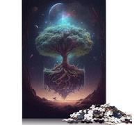 Adult Jigsaw Puzzles 500 Pieces Galactic Tree Of Life Wooden Puzzle for Adults And Teenager Sustainable Puzzle for Adults | Games 500pcs (52x38cm)