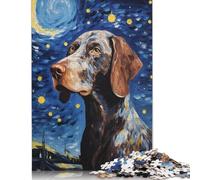 Adult Jigsaw Puzzles 500 Pieces German Shorthaired Pointer Wooden Puzzles for Adults Puzzles Brain Teaser Puzzle 500pcs (52x38cm)