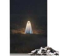 Adult Jigsaw Puzzles 500 Pieces Ghost In Field At Night Wooden Puzzles for Adults Puzzles Brain Teaser Puzzle 500pcs (52x38cm)