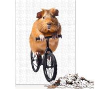 Adult Jigsaw Puzzles 500 Pieces Guinea Pig Cycling Bike Puzzle for Adults And Teenager for Adults Puzzle Gifts 500pcs (52x38cm)