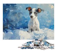 Adult Jigsaw Puzzles 500 Pieces Italian Greyhound in Snow Wooden Puzzle for Adults And Teenager Sustainable Puzzle for Adults | Games 500pcs (52x38cm)