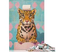 Adult Jigsaw Puzzles 500 Pieces Jaguar with Toilet Paper Wooden Puzzle for Adults And Teenager Sustainable Puzzle for Adults | Games 500pcs (52x38cm)