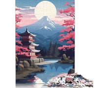 Adult Jigsaw Puzzles 500 Pieces Japanese Temple Landscape Wooden Puzzle for Adults And Teenager Sustainable Puzzle for Adults | Games 500pcs (52x38cm)