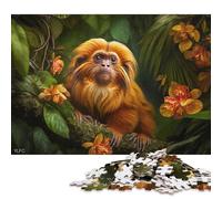 Adult Jigsaw Puzzles 500 Pieces Lion Monkey in Rain Forest Wooden Puzzle for Adults And Teenager Sustainable Puzzle for Adults | Games 500pcs (52x38cm)