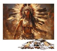 Adult Jigsaw Puzzles 500 Pieces Native American Woman in H Wooden Puzzle Jigsaws for Adults Jigsaw Puzzles for Adults 500pcs (52x38cm)