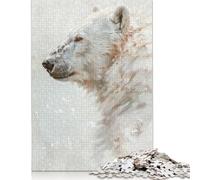 Adult Jigsaw Puzzles 500 Pieces Polar Bear Art Painting Puzzle for Adults And Teenager Jigsaw Puzzles for Adults Educational Game Challenge Toy 500pcs (52x38cm)