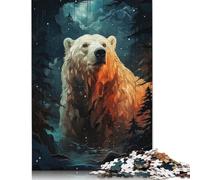 Adult Jigsaw Puzzles 500 Pieces Polar Bear Nights Wooden Puzzle Jigsaws for Adults Sustainable Puzzle for Adults | Games 500pcs (52x38cm)