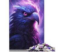 Adult Jigsaw Puzzles 500 Pieces Purple Storm Raven Wood Puzzles Wooden Puzzles Sustainable Puzzle for Adults 500pcs (52x38cm)