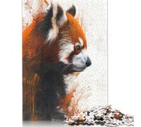 Adult Jigsaw Puzzles 500 Pieces Red Panda Painting Puzzle for Adults And Teenager Jigsaw Puzzles for Adults Educational Game Challenge Toy 500pcs (52x38cm)