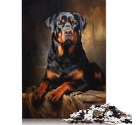 Adult Jigsaw Puzzles 500 Pieces Rottweiler Wood Puzzle for Adults Sustainable Puzzle for Adults 500pcs (52x38cm)