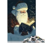 Adult Jigsaw Puzzles 500 Pieces Santa Reading Magic Book Christmas Puzzles for Teenagers Gifts Home Educational Games DIY Toys 500pcs (52x38cm)