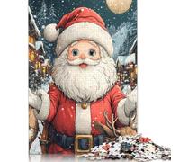 Adult Jigsaw Puzzles 500 Pieces Smiling Santa Claus Christmas Funny Wooden Puzzles Unique Home Decor And Gifts 500pcs (52x38cm)