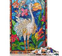 Adult Jigsaw Puzzles 500 Pieces Stained Glass Bird Puzzles for Adults & Teenager Educational Games 500pcs (52x38cm)