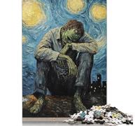 Adult Jigsaw Puzzles 500 Pieces Starry Night Loneliness Wooden Puzzle for Adults And Teenager Sustainable Puzzle for Adults | Games 500pcs (52x38cm)