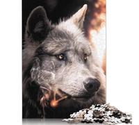 Adult Jigsaw Puzzles 500 Pieces The Big Bad Wolf Wooden Puzzle Jigsaws for Adults Jigsaw Puzzles for Adults 500pcs (52x38cm)